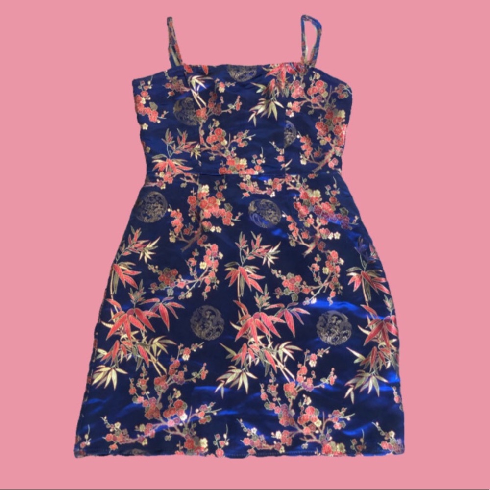 Jacquard print satin dress